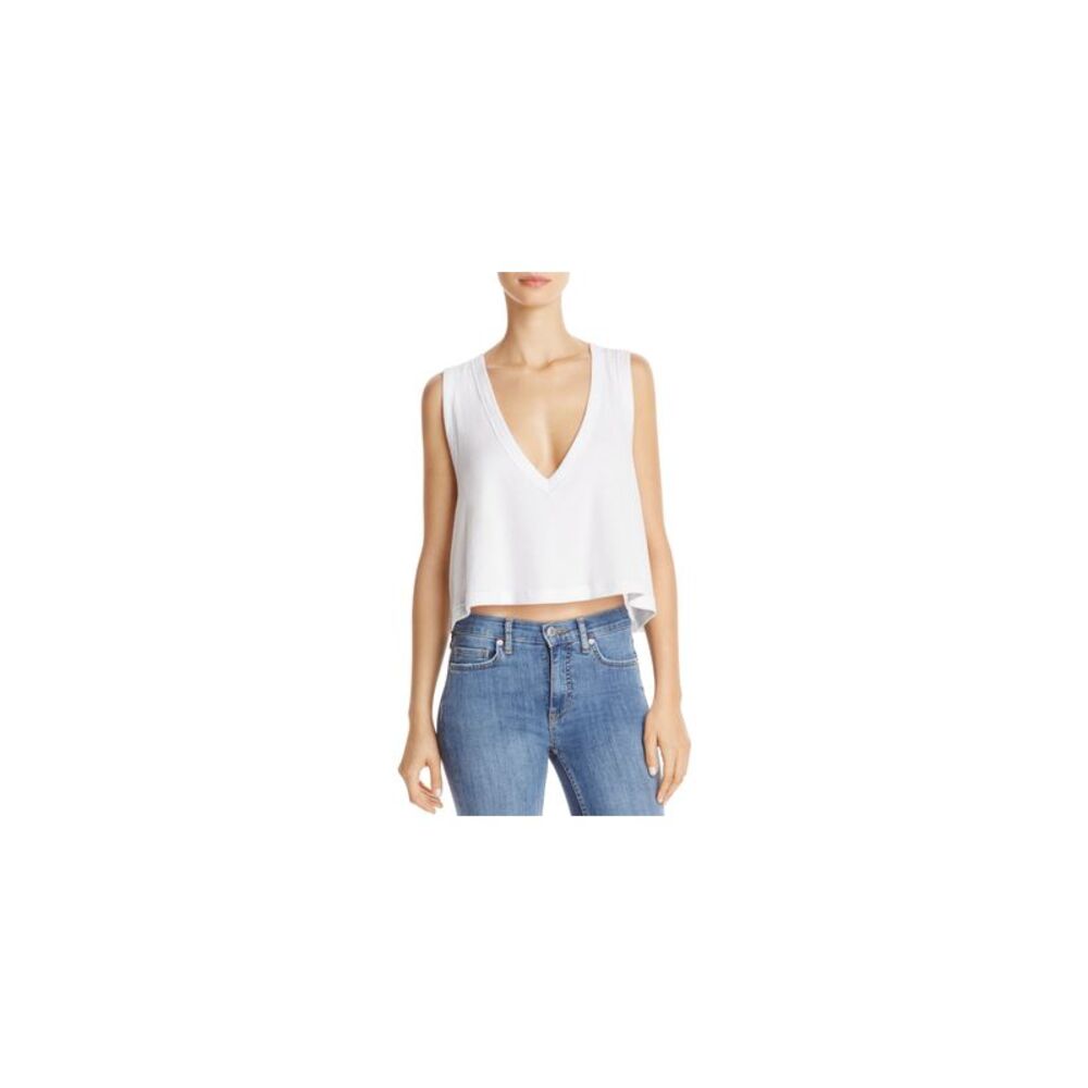 Free People Intimately Free People Womens Baring It Deep V Cropped Tank Top
